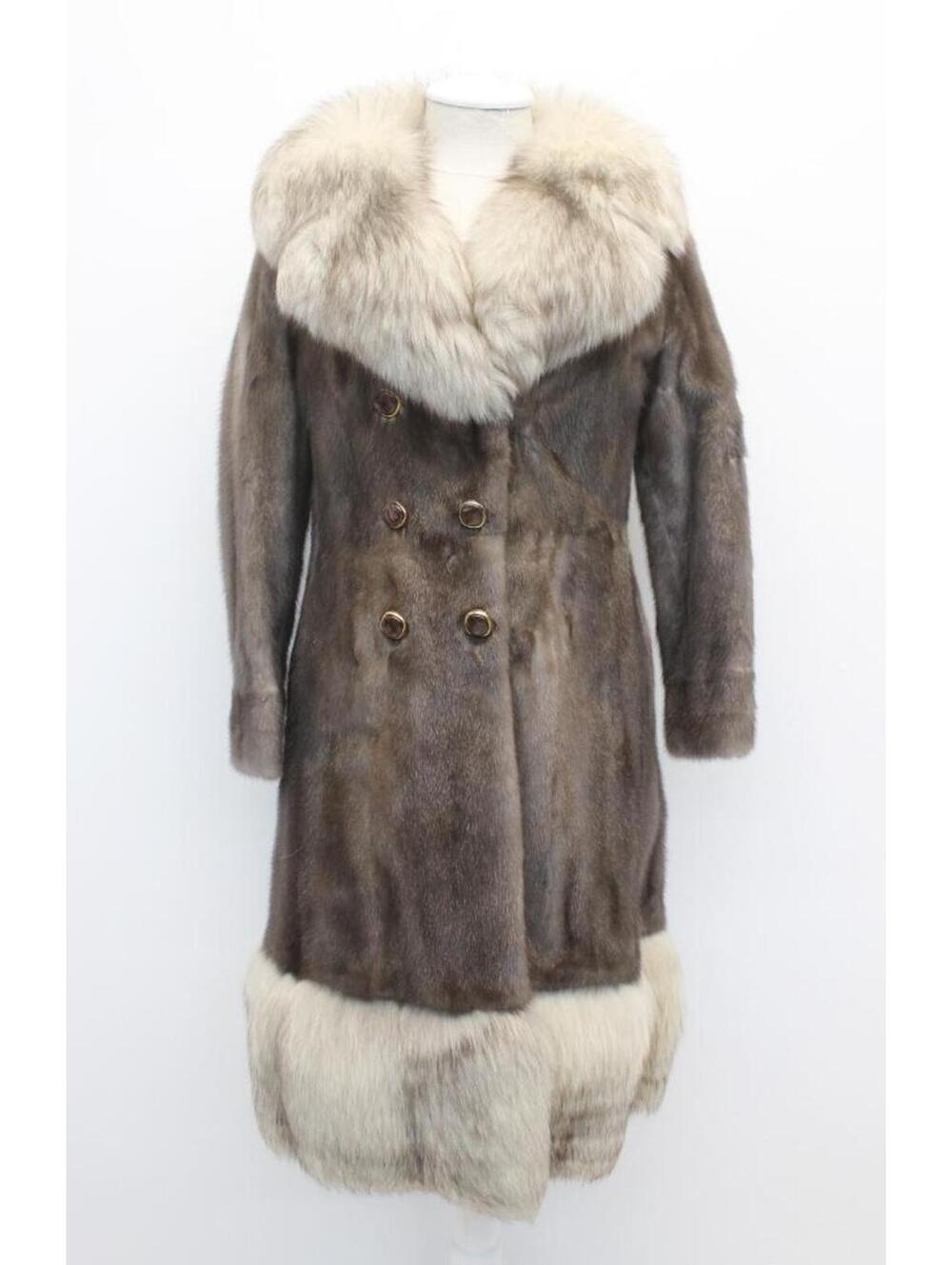Excellent Canadian Lutetia Mink & Fox Fur Coat Jacket Women Woman Size 2 Petite